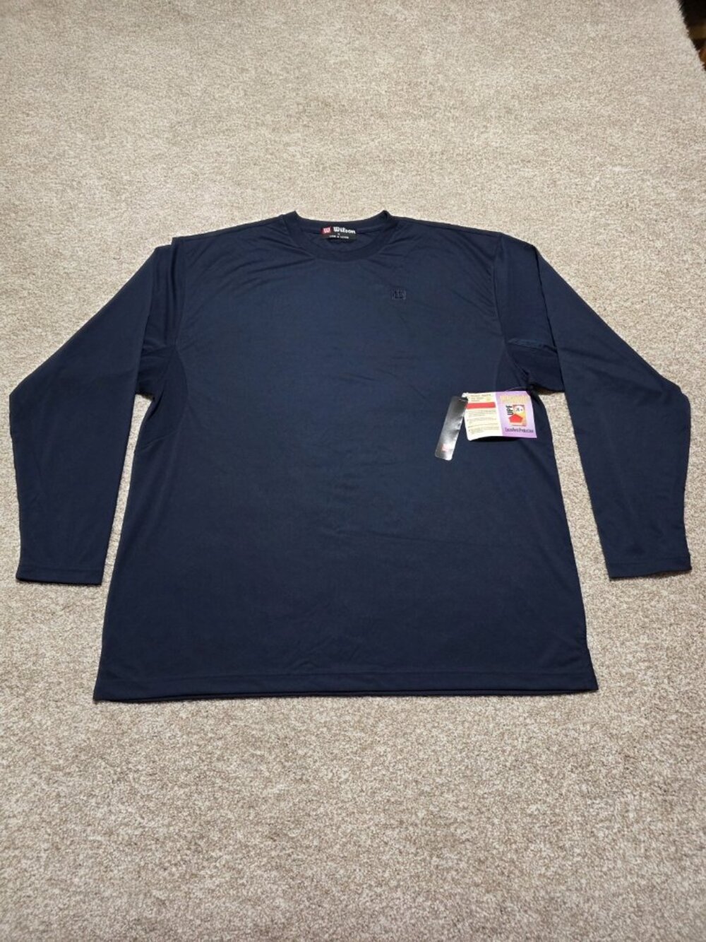 Wilson UV Protection Long Sleeve Dark Blue Stretch Shirt Men’s Size XL